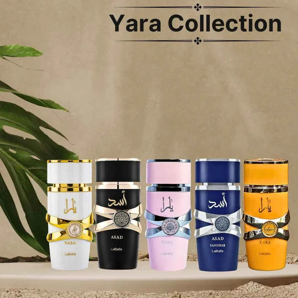 New Yara Full Range Perfume Spray, Unisex (3.4 oz Pink Yara, Yara Moi, Yara Dos, Yara Candy, Assad Zanzibar, Assad Bourbon)New Y