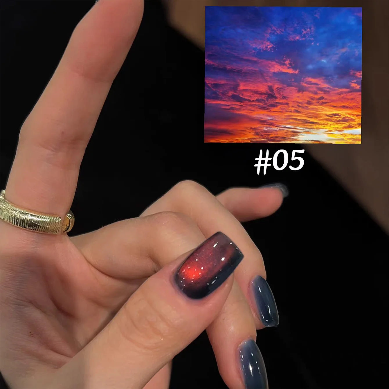 1-12pcs WS Autumn Winter Nails Sea Sunset Amber Blue Gold Linght Crystal Glass Bead Cat Eye Gel Nail Polish Nail Salon Home DIY xiaguangwanzhan05