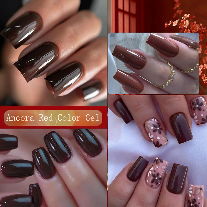 LILYCUTE Ancora Red Color Gel Nail Polish 152 Colors Fall Winter Trendy Long-Lasting French Style For Manicure Nail Art UV...