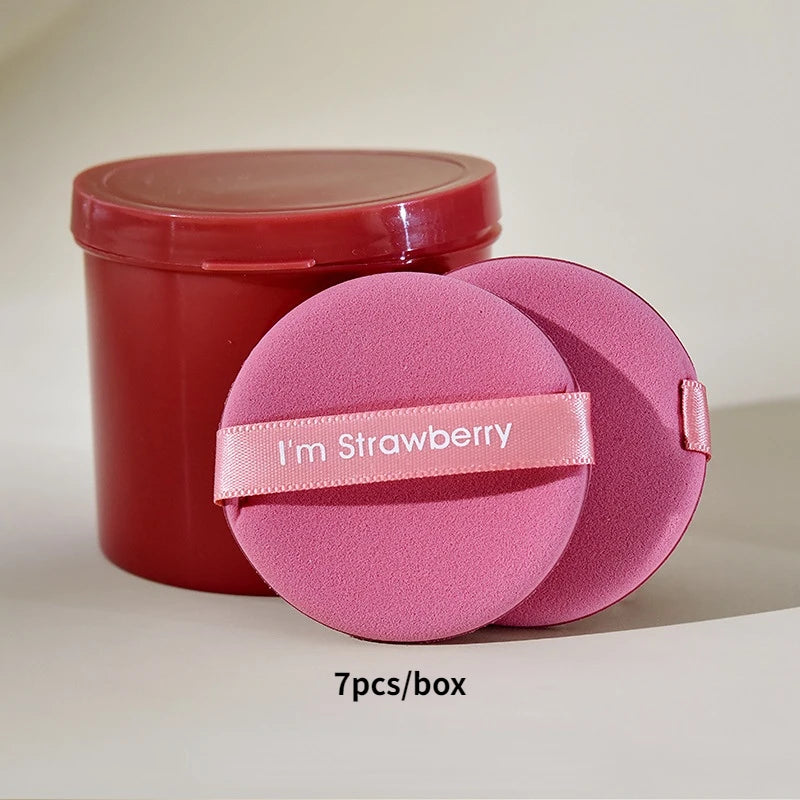 Karsyngirl 7Pcs/box Strawberry Cosmetic Puff Set Double Side Women Soft Makeup Sponge Beauty Make Up Powder Tools style 2