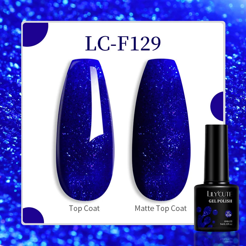 LILYCUTE 129 Colors 7ML Nail Gel Polish Nail Supplies Vernis Semi Permanent Nail Art Manicure Soak Off LED UV Gel Nail Var...