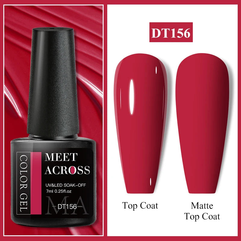 MEET ACROSS 7ml Popular Series Nail Gel Polish 140 Colors Soak Off UV/LED Long Lasting Nail Art Gel Varnish for Manicure N...