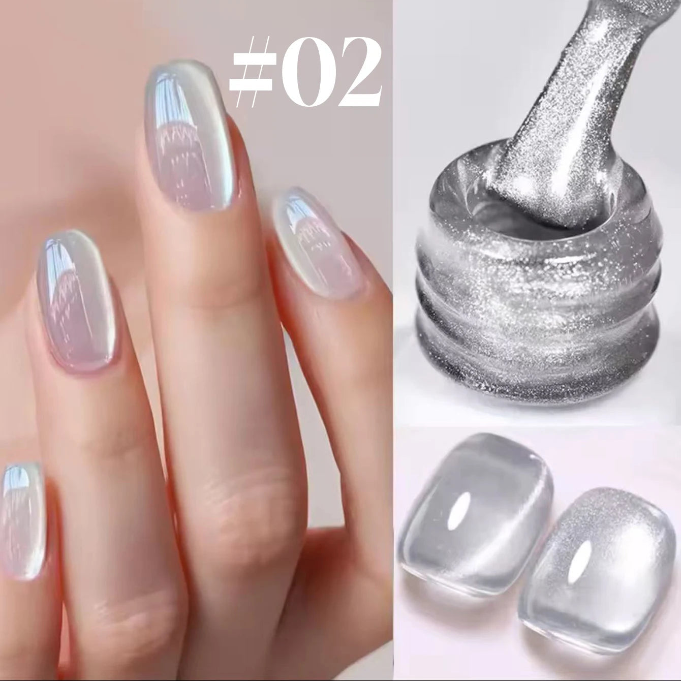 MIANEL 1-6pcs 12ML Christmas Nails Galaxy White Glass Bead Cat Eye Gel Nail Polish Super White Nails Nail Art Nail Supplies bingqingmaoy02