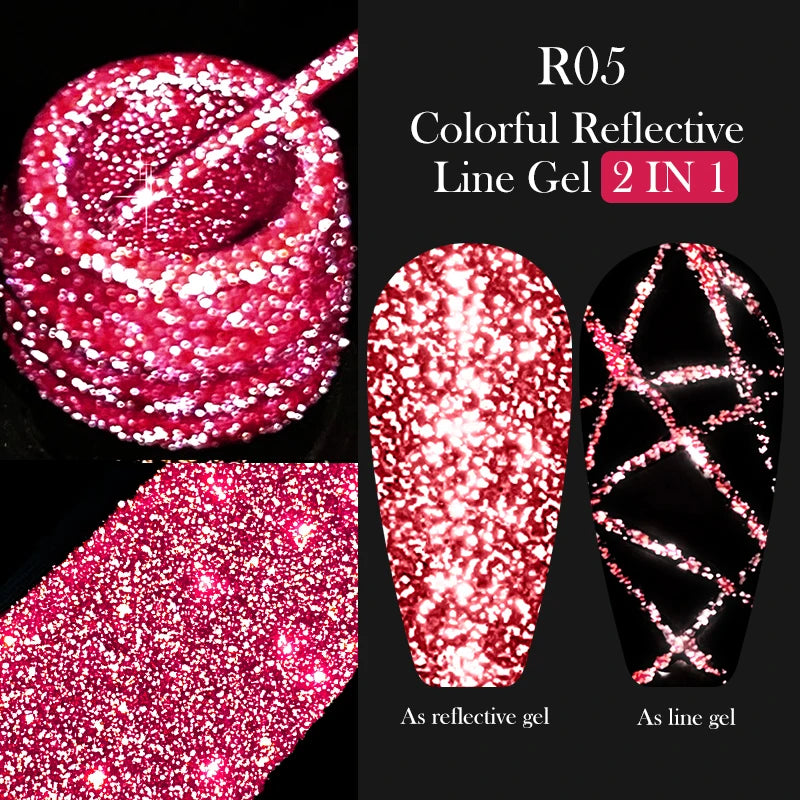 LILYCUTE 5ML Metallic Painting Liner Gel Nail Polish Super Bright Gold Silver Mirror Drawing Gel Semi Permanent Line Frenc...