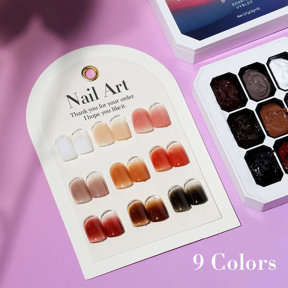 LIMEGIRL 9 Color Gradient Painting Gel Nail Art Gradient Color DIY Design Gel Quick Flower Paint Engraving Gel Nail Polish - 