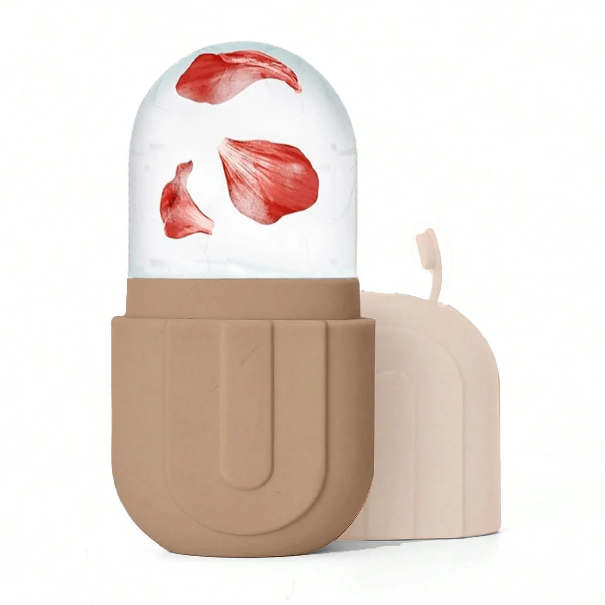 Silicone Ice Roller for Face Beauty Skin Care Tools Face Lifting Contouring Facial Massager Reusable Ice Cube Trays brown - 