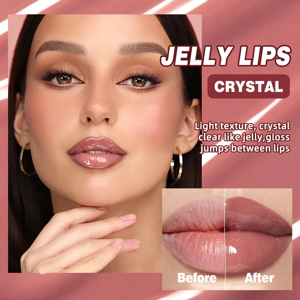 QIBEST Crystal Lip Balm Moisturizing Lip Gloss Oil Jelly Lipgloss Long Lasting Liquid Lipstick Hydrating Tinted Lip Serum ...