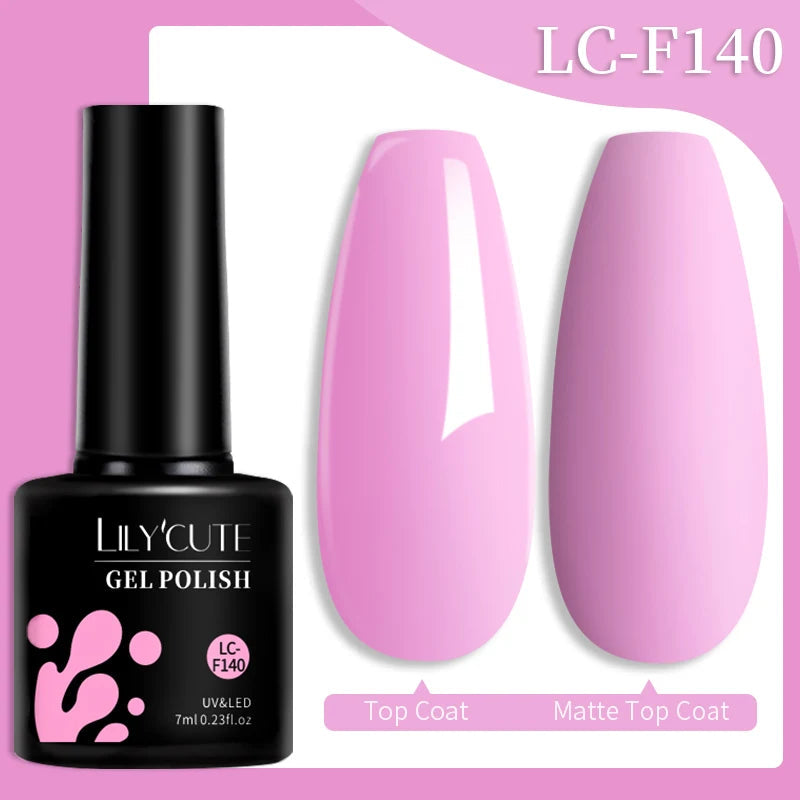 LILYCUTE 7ML Colorful Gel Nail Polish 129 Colors Long Lasting For Manicure Semi Permanent Base Top Coat Nail Art UV Gel Va...