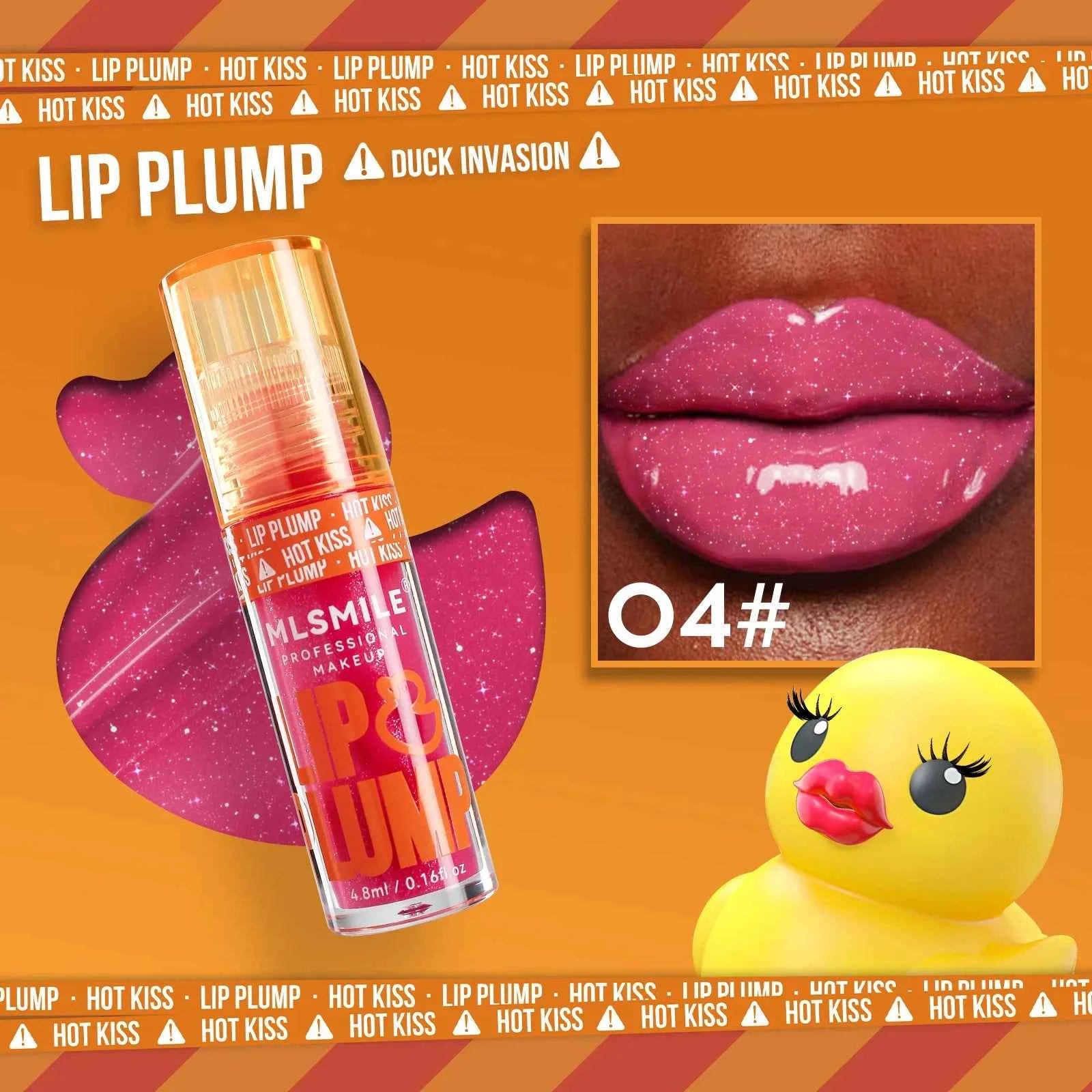 MLSMILE Duck Lip Plump Lip Oil Moisturizing Lip Gloss Mirror Water nature long-lasting Gloss Gloss Pearl Lip Glaze Set 211...