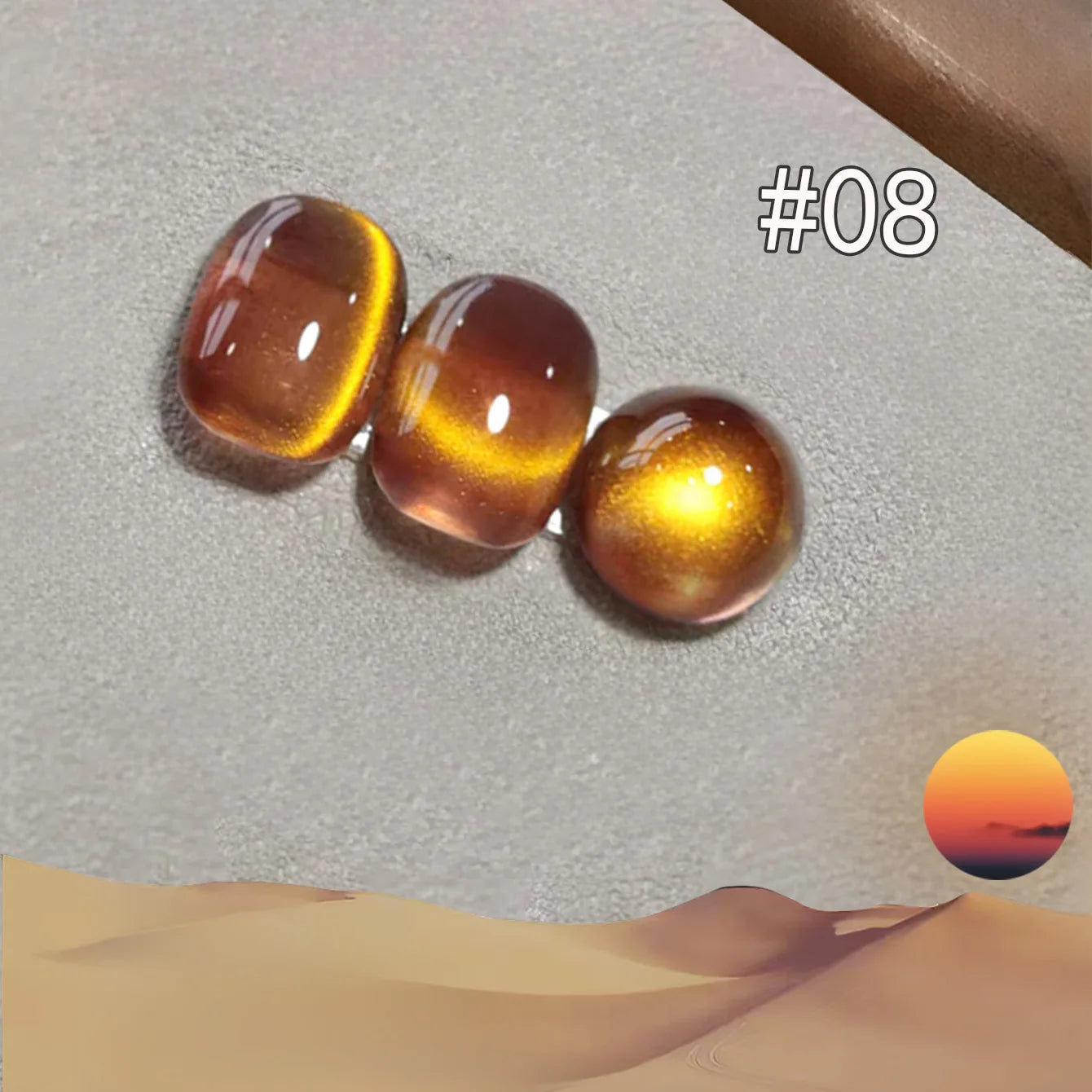 1-12pcs WS Autumn Winter Nails Sea Sunset Amber Blue Gold Linght Crystal Glass Bead Cat Eye Gel Nail Polish Nail Salon Hom...