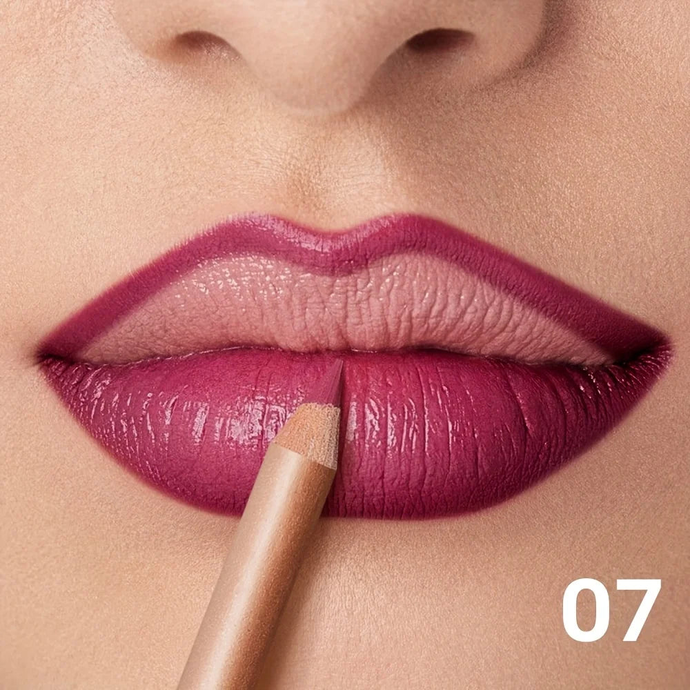 Matte Nude Lip Liner Pigmentation Long-Lasting Waterproof /Pencil Formula, Lip Pencil for Precise Lip Line, Lip Glossy Eff...