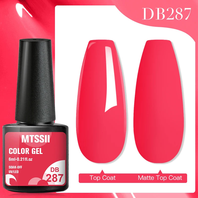 Mtssii 7ml Red Glitter Gel Nail Polish Sequins Shiny Manicure Semi Permanent Base Top Coat Soak Off LED UV Nail Art Gel Varnish Q15151