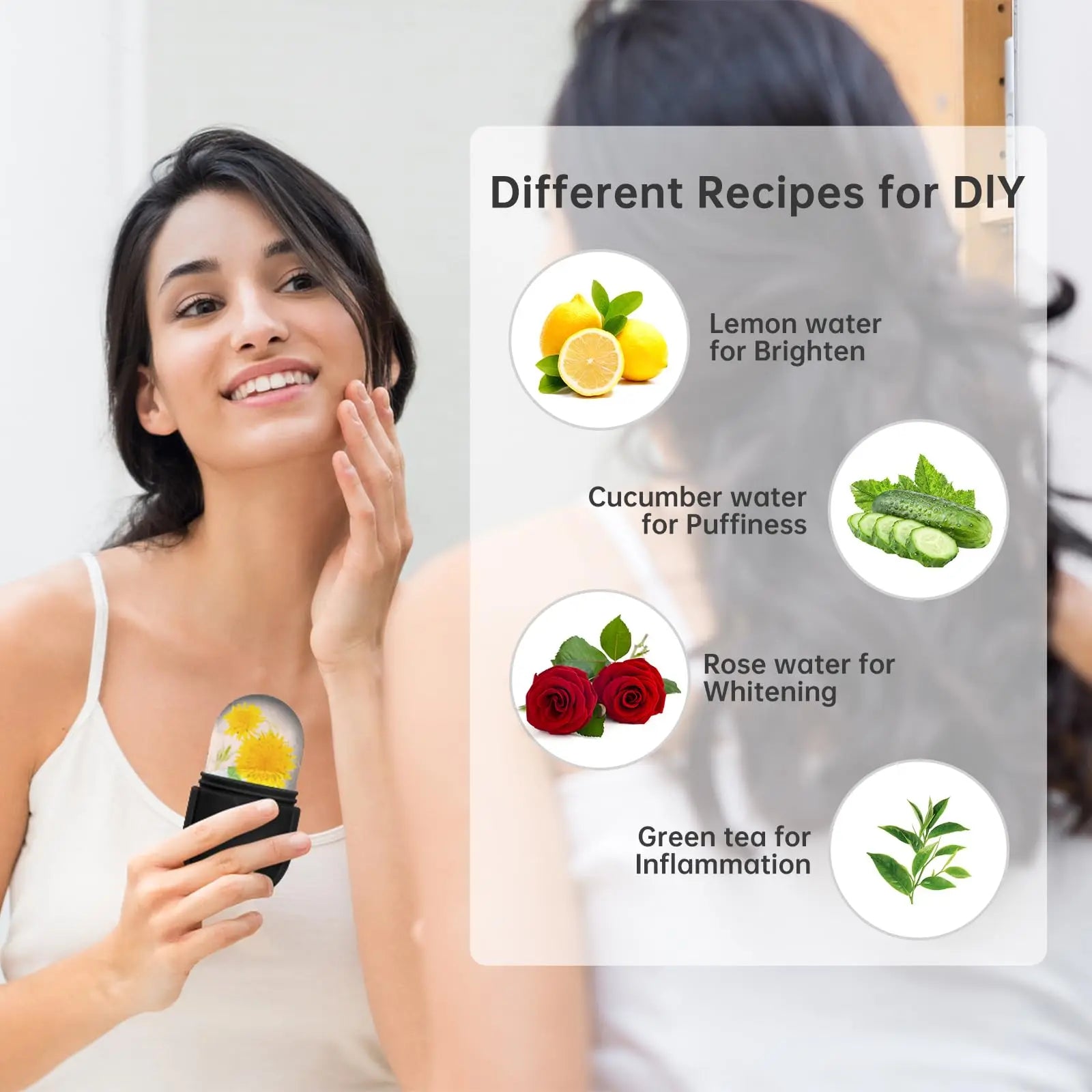 Silicone Ice Roller for Face Beauty Skin Care Tools Face Lifting Contouring Facial Massager Reusable Ice Cube Trays - 