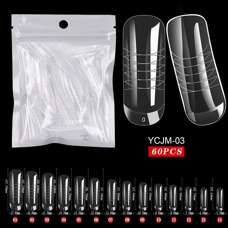 Extension False Nails Art Tips Acrylic Fake Finger Gel Polish Mold Sculpted Full Cover Press on Nails Manicures Accessories Tool YCJM-03