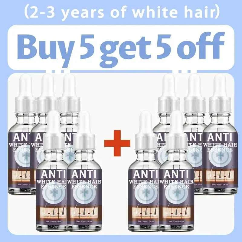 White hair killer, remove gray hair and restore natural hair color in 7 days Buy 5 Get 5 Free - 