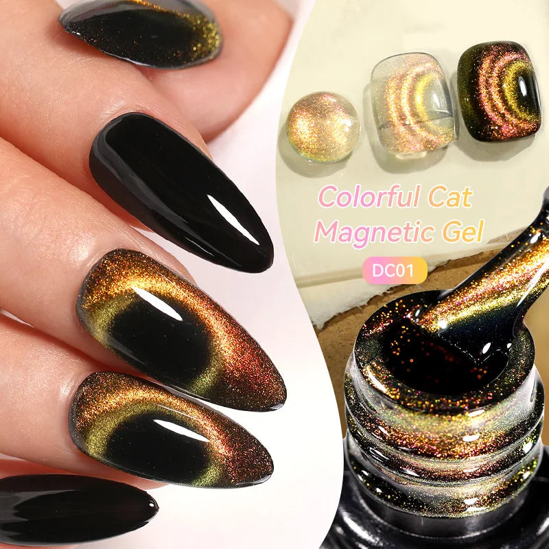 LILYCUTE 7ml Aurora Cat Magnetic Gel Nail Polish Reflective Magnet Gel Varnishes Semi Permanent UV Gel For Nail Art Manicu...
