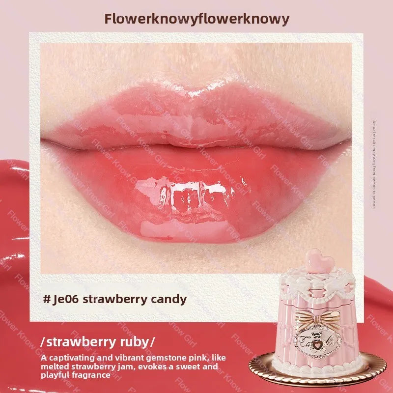 Flower Knows Strawberry Rococo Series Cloud Lip Cream Lip Gloss Long Lasting Velvet Lip Tint Lipstick for Women Cosmetic JE06