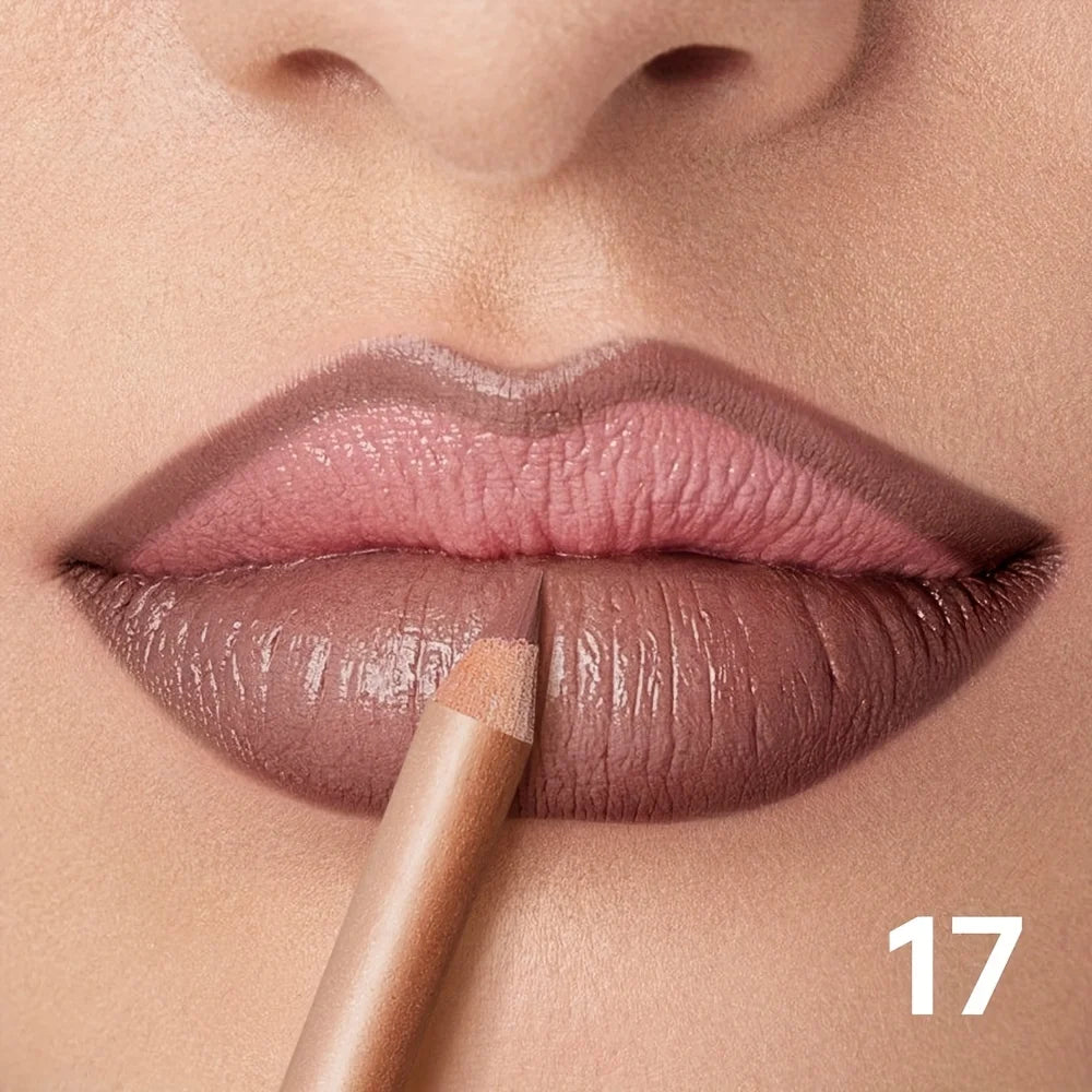 Matte Nude Lip Liner Pigmentation Long-Lasting Waterproof /Pencil Formula, Lip Pencil for Precise Lip Line, Lip Glossy Eff...