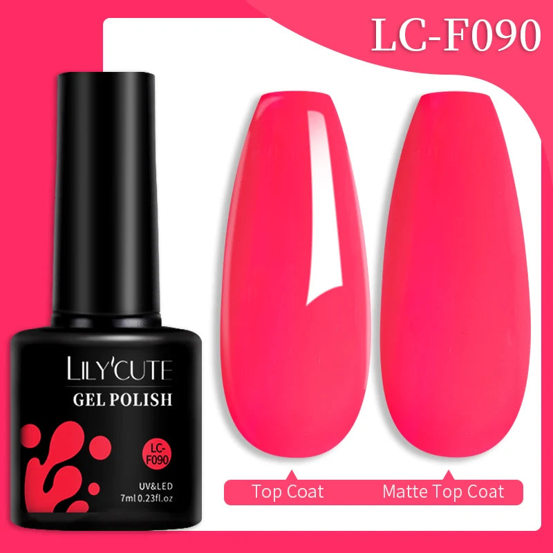 LILYCUTE 7ML Colorful Gel Nail Polish 129 Colors Long Lasting For Manicure Semi Permanent Base Top Coat Nail Art UV Gel Va...