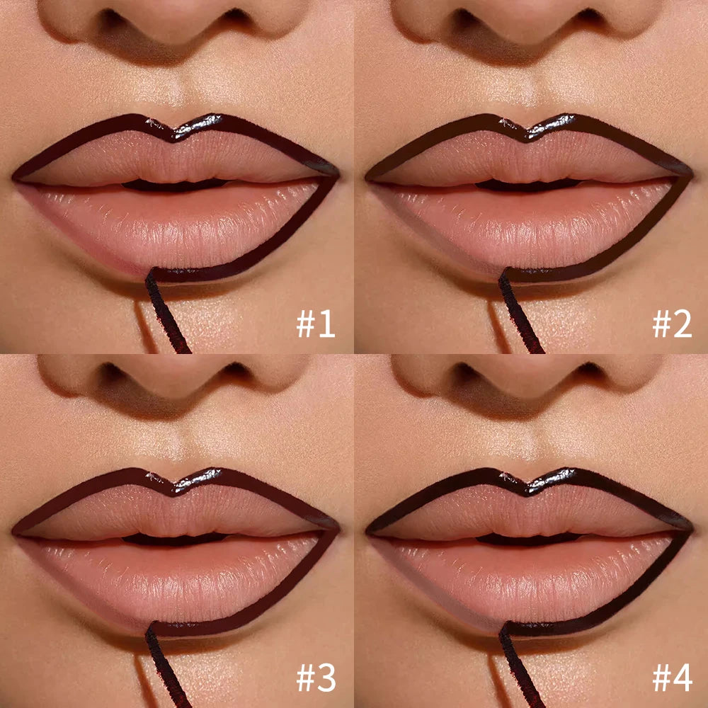Waterproof Lip Liner Peel Off Tattoo Lipgloss Waterproof Long Lasting Matte Lip Tint Brown Contour Tear-off Lips Stain Cos...