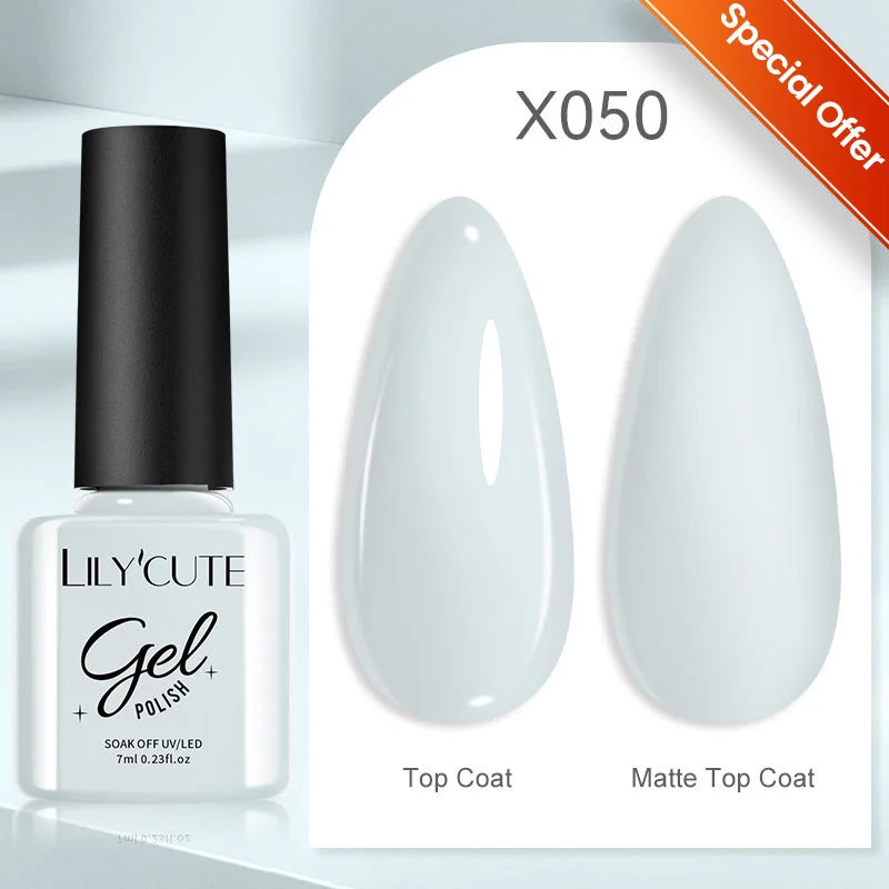 LILYCUTE 7ml Shiny Glitter Nail Gel Polish Pearl Shell Sparkling White UV LED Varnishes Soak Off Gel Manicure Decoration 5...