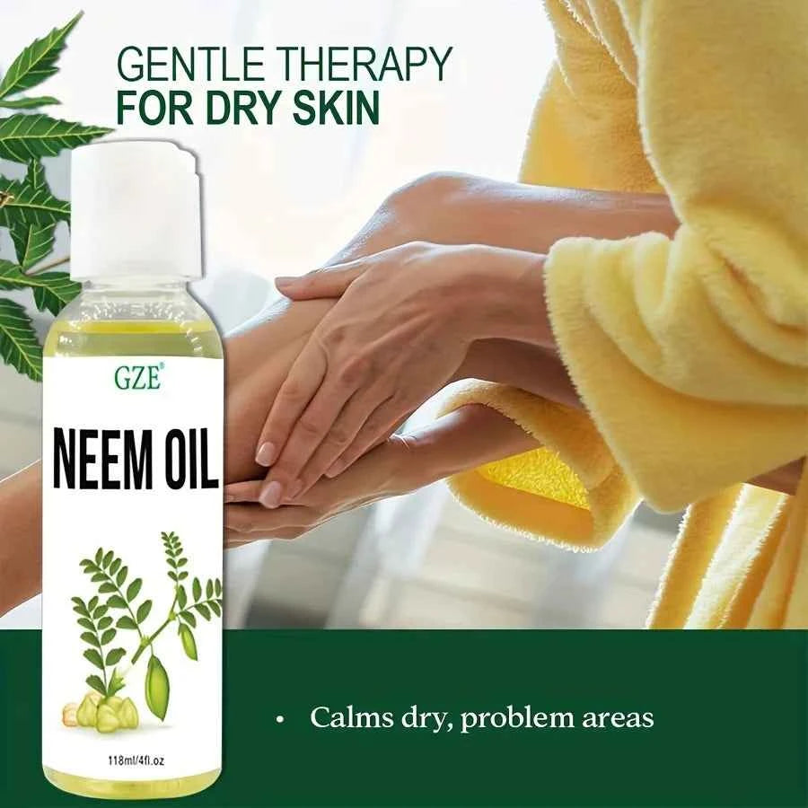 GZE Neem Oil for Skin, Hair Growth Undiluted Cold-Pressed, Uses for Hair, Skin, and Nails - 