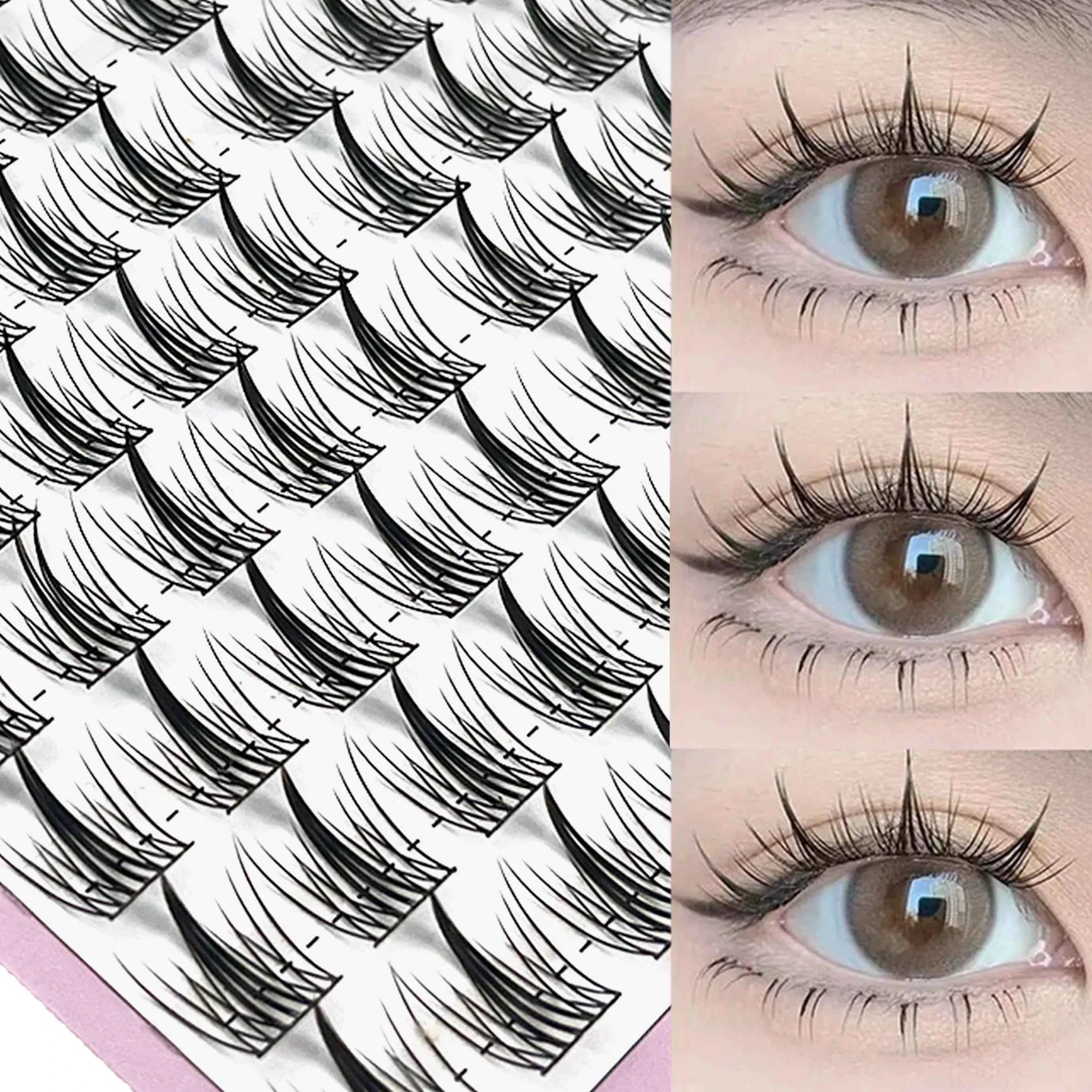 1/box 120 bundles Mink False Eyelash Natural Fishtail Lash 3D Russian Individual Eyelash Extension Cluster Makeup Tool Wholesale YMR