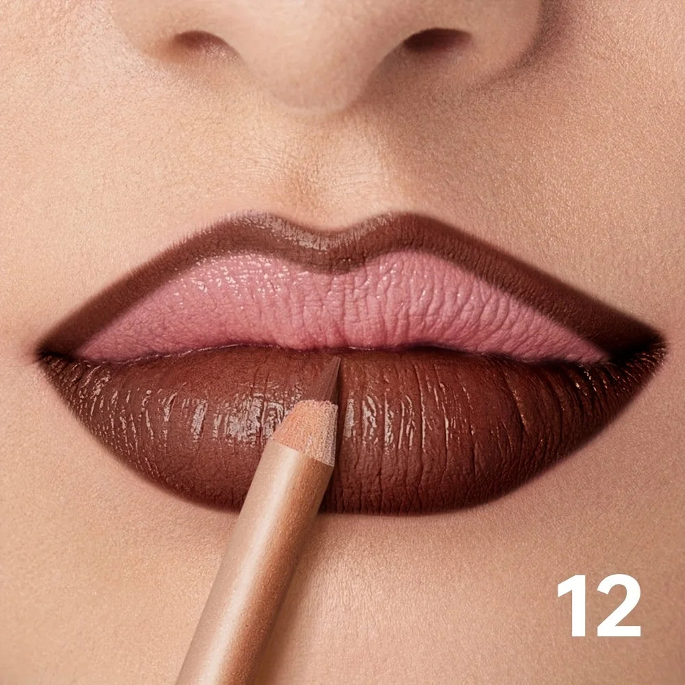 Matte Nude Lip Liner Pigmentation Long-Lasting Waterproof /Pencil Formula, Lip Pencil for Precise Lip Line, Lip Glossy Eff...