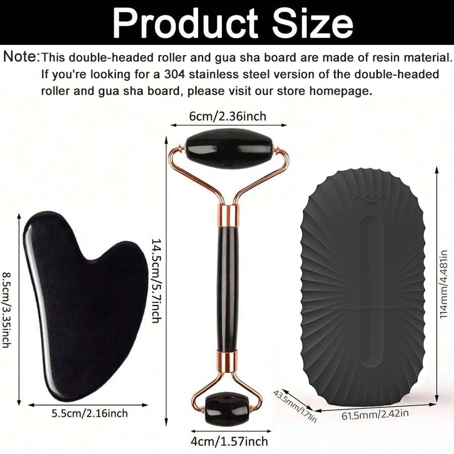 1/2/3pcs Ice Face Roller Facial Skincare Ice Roller Set,Facial Roller GuaSha FaceTool Set,Face Massage Roller Lifting Cont...