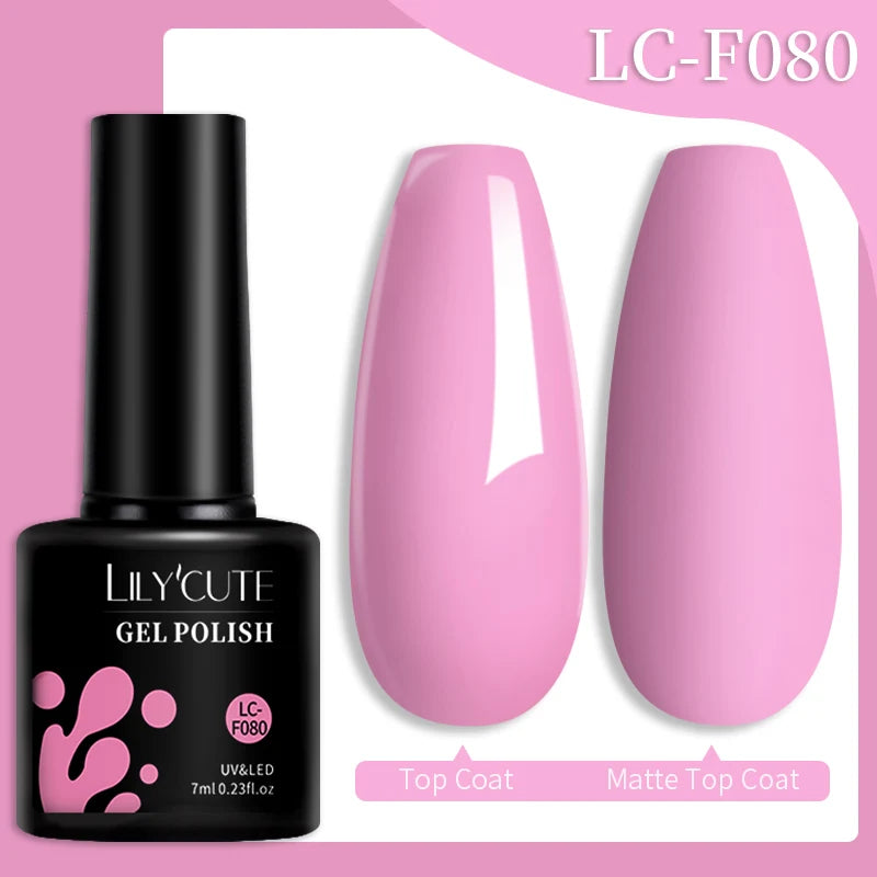 LILYCUTE 7ML Colorful Gel Nail Polish 129 Colors Long Lasting For Manicure Semi Permanent Base Top Coat Nail Art UV Gel Va...