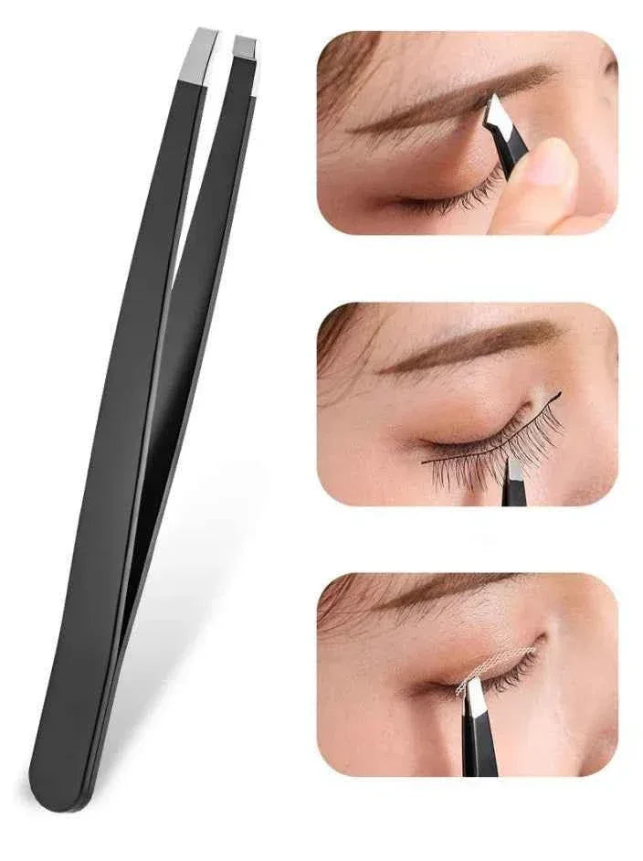 1/10pcs Black Precision Eyebrow Tweezers Stainless Steel Eye Brow Tools Professional Facial Hair Removal Shaping Makeup To...