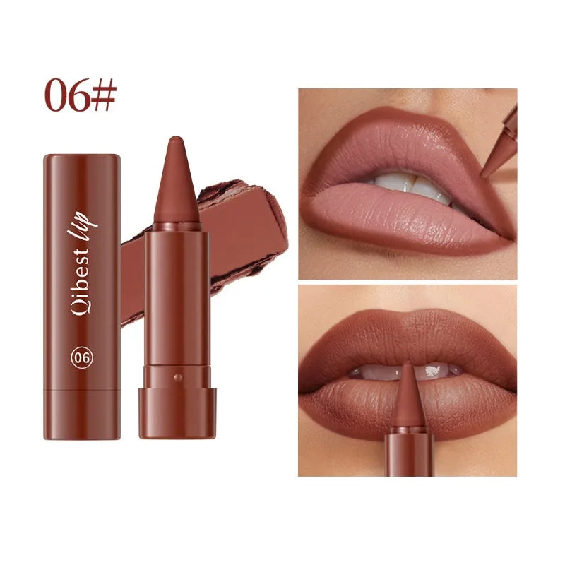 Tapered Lip Liner Pencil Set Matte Red Brown Velvet Lipstick Lasting Waterproof Non Sticky Contouring Tint Lipliner Lip Makeup 06