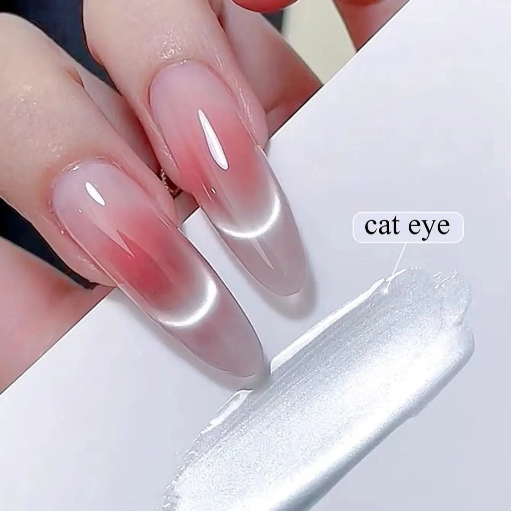 1-8pcs TC Flow Light White Cat Eye Gel Nail Polish Ultra Shine Soak Off UV Gel Mirror Glass Cat Magnet Gel Varnish Nail Supplies