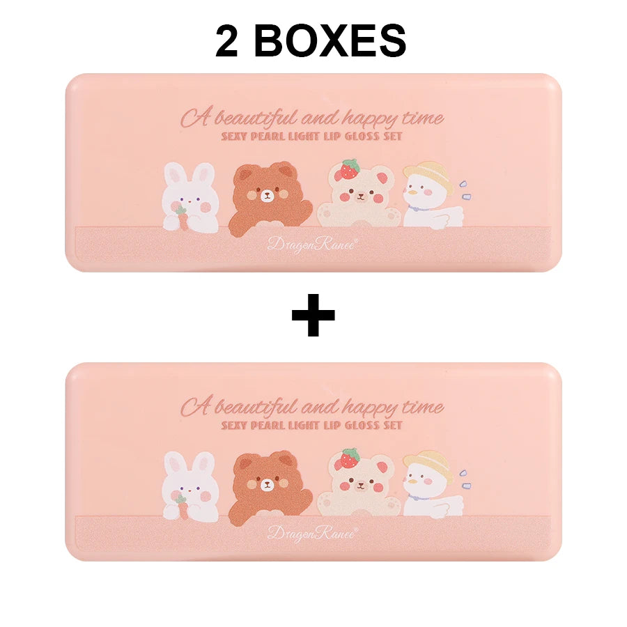 Set of 10 Shimmering Lip Glosses, Easy to Apply, Lip Glaze, Lipstick, Non-Stick Cup, Non-Fading, Moisturizing, Shiny Lip G...