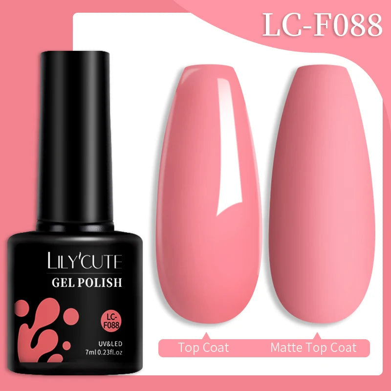 LILYCUTE 7ML Colorful Gel Nail Polish 129 Colors Long Lasting For Manicure Semi Permanent Base Top Coat Nail Art UV Gel Va...