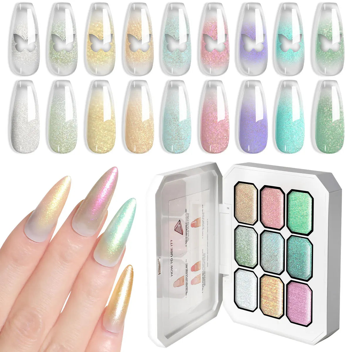 LIMEGIRL 9 Color Gradient Painting Gel Nail Art Gradient Color DIY Design Gel Quick Flower Paint Engraving Gel Nail Polish...
