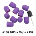 10 Pcs Purple Nail Sanding Caps with Bit Nail Drill Bits For Foot File Callus Remover, Manicure Pedicure Nail Polisher #80 #120 by Aurora Glow Avenue