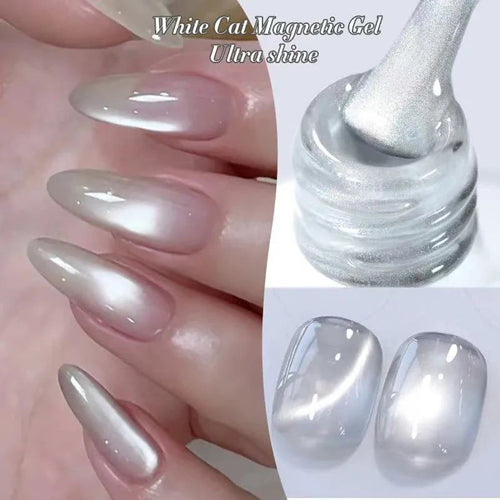 1-8pcs TC Flow Light White Cat Eye Gel Nail Polish Ultra Shine Soak Off UV Gel Mirror Glass Cat Magnet Gel Varnish Nail Supplies liuguanbai China Mainland