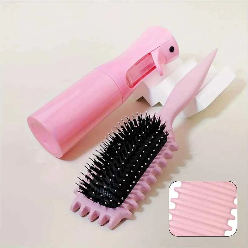 1/2pcs Hair Beauty Set Detangling Candy Brush with Continuous Spray Bottle Soft Curly Hair Care Brush Kit Salon Styling To...