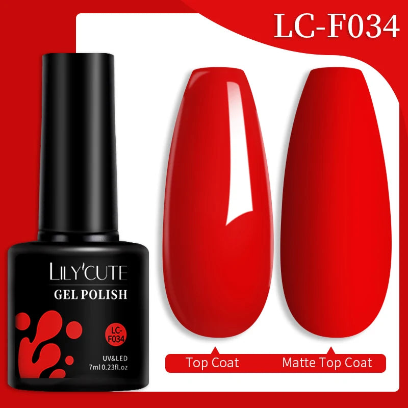 LILYCUTE 7ML Colorful Gel Nail Polish 129 Colors Long Lasting For Manicure Semi Permanent Base Top Coat Nail Art UV Gel Va...