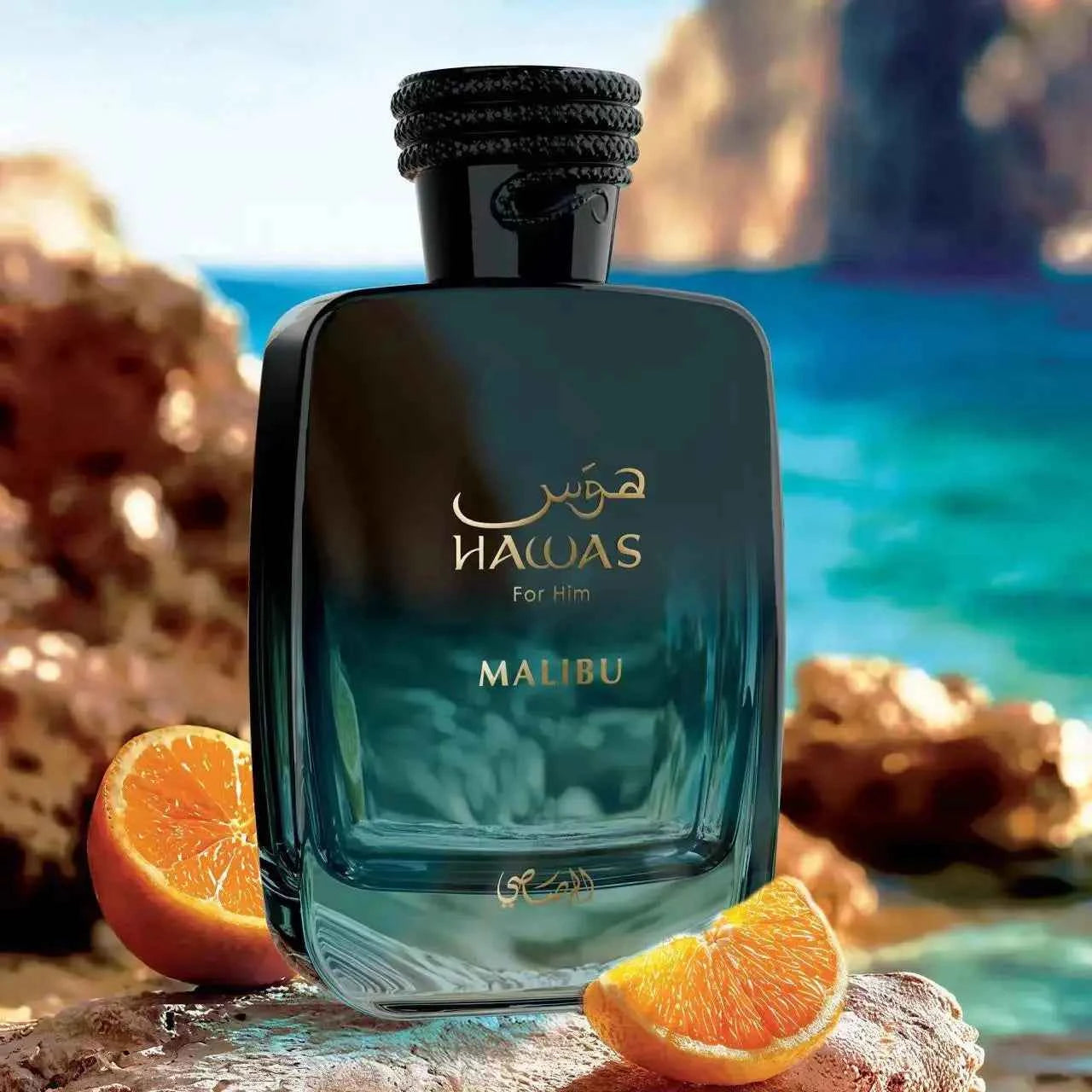 HAWAS MALIBU men's perfume, citrus flavor, full of marine charm, 3.4FL-OZ capacity, designed for fashionable men
