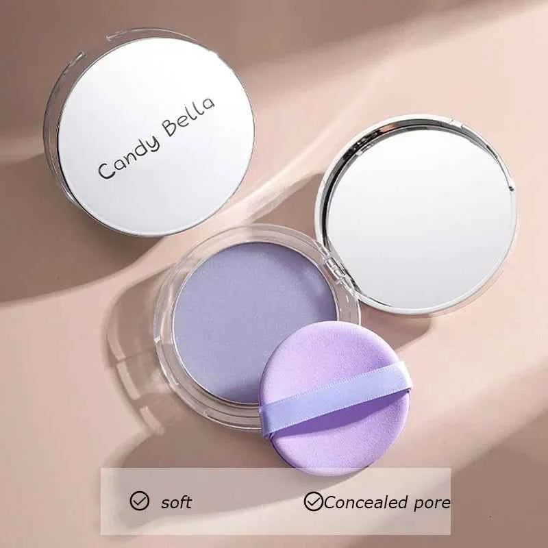 Matte Setting Powder Lasting Oil-control Purple Glitter Pressed Powder Brightening Face Powder Jelly Compact Foundation Ma...