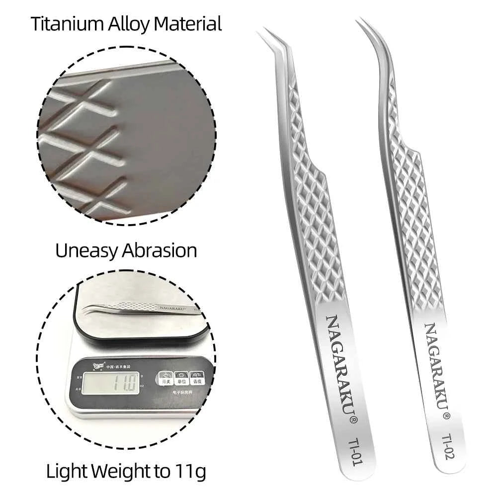 NAGARAKU Eyelash Extension Tweezers Makeup Stainless Steel Eyelash 3D accurate Clip - 