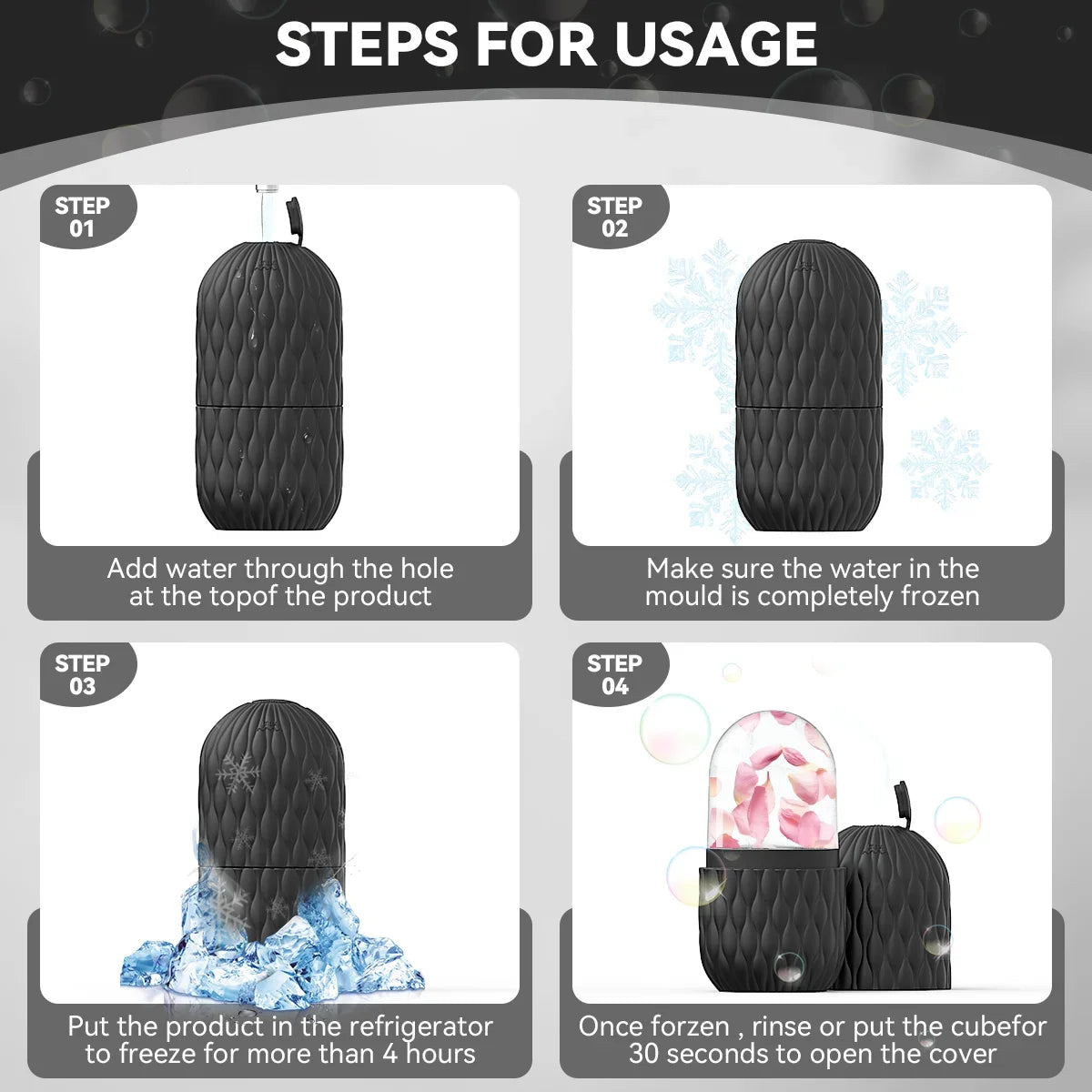 Ice Face Roller, Reusable Silicone Mold Face Massage Eye Facial Beauty Skin Care Tools Apply Ice for Shrink Pores