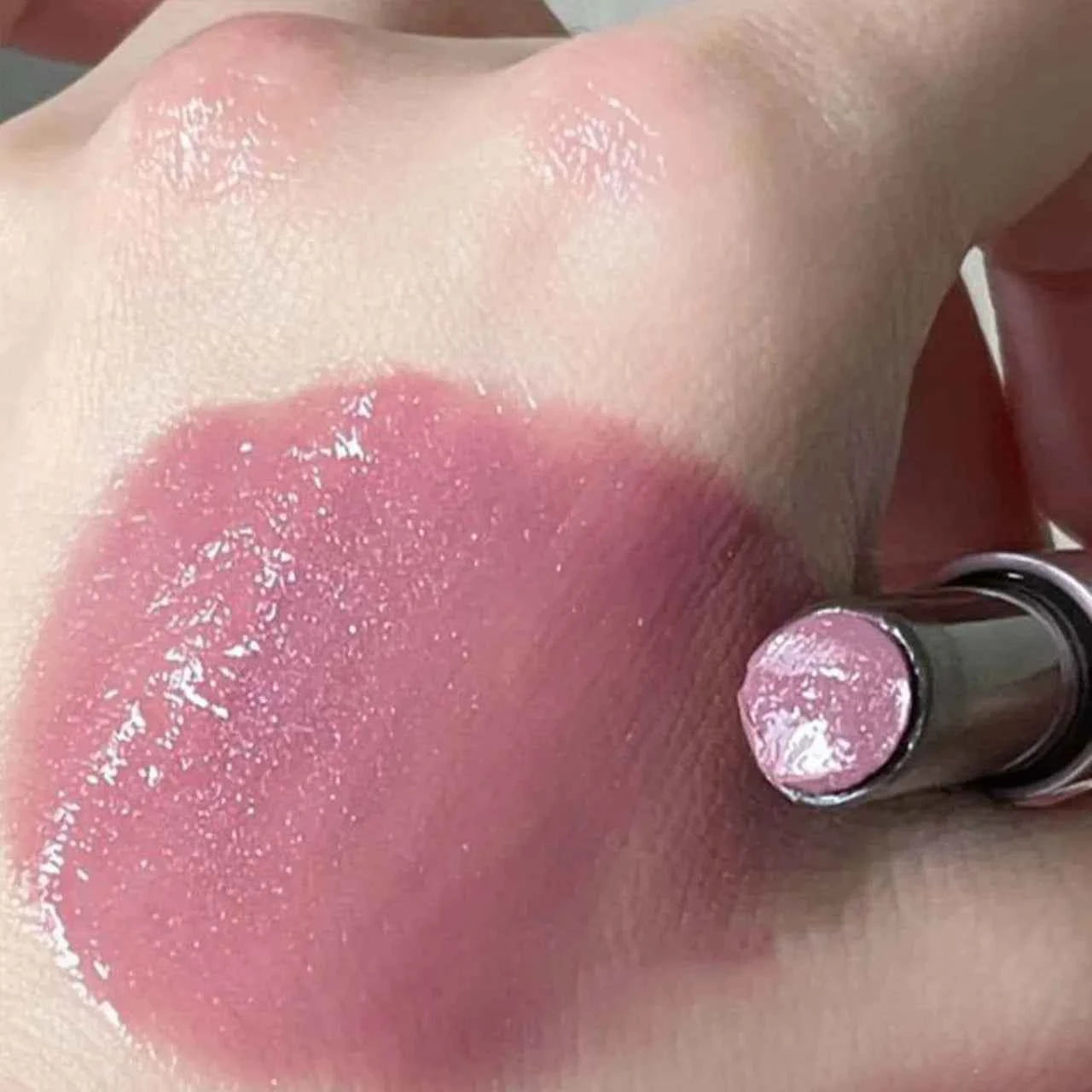 Very Beautiful Gray Purple Shimmering Glass Jelly Moisturizing Lipstick Lasting Non Stick Mirror Gloss Lipstick Lip Gloss ...