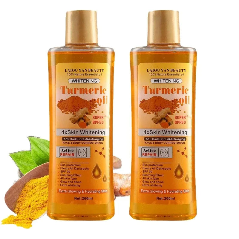 1/2PCS 200ml Turmeric Essential Oil Ginger Deep Hydration Moisturizer Nourishing Smoothing Face Serum Oil Moisturizer Skin...