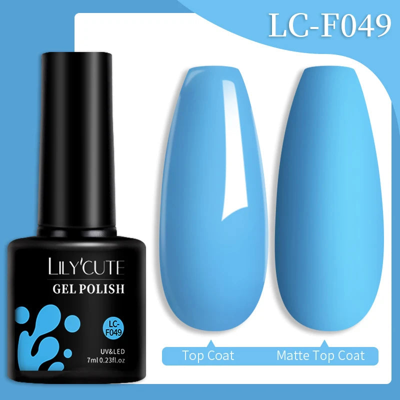 LILYCUTE 7ML Colorful Gel Nail Polish 129 Colors Long Lasting For Manicure Semi Permanent Base Top Coat Nail Art UV Gel Va...