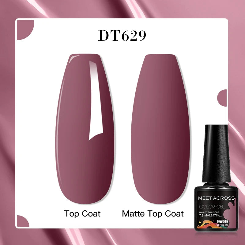 MEET ACROSS 7ml Porcelain White Cat Eye Gel Polish Holographic Glitter Magnetic Galactic Effect Gel Nail Polish Soak Off UV Gel Q57460-29