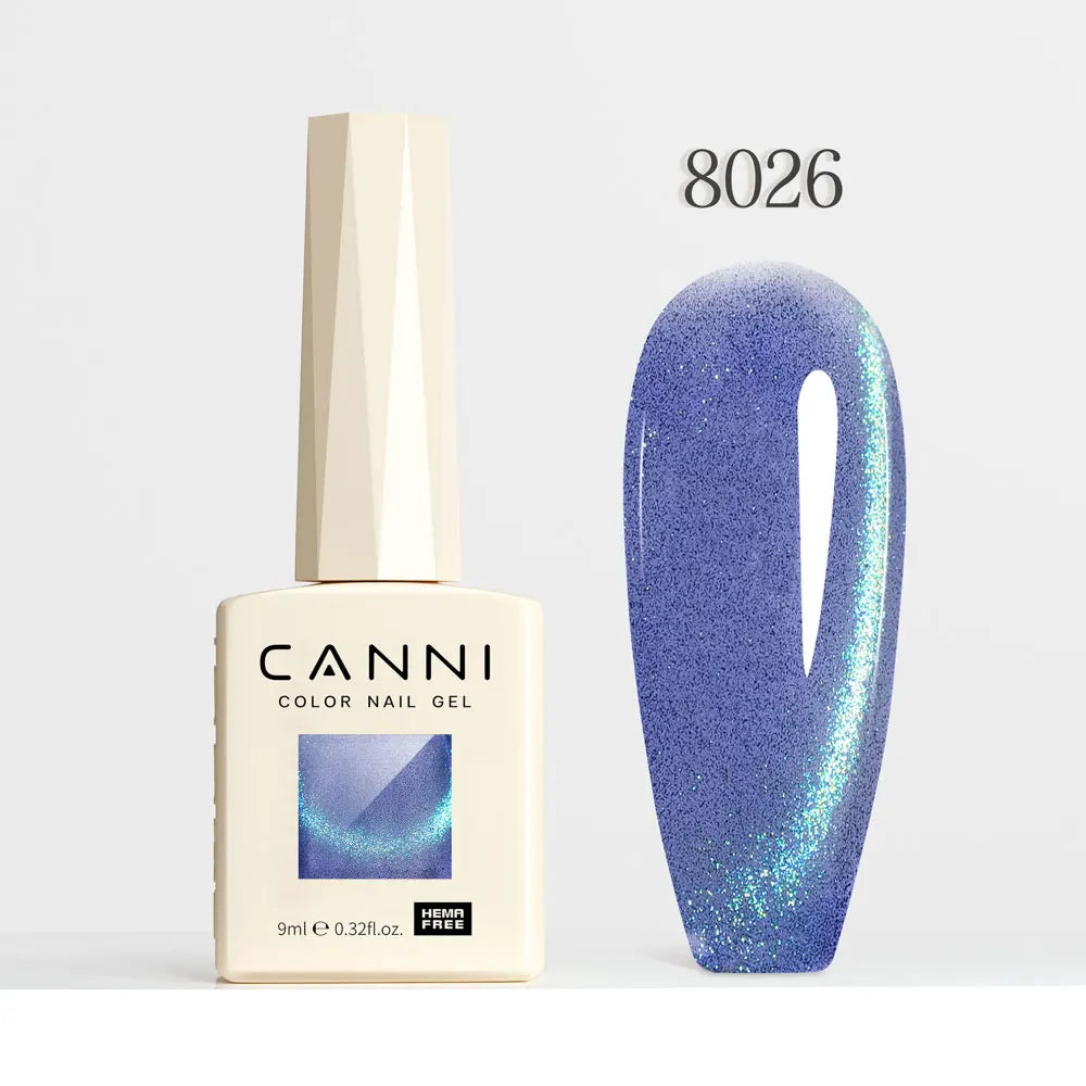 #8013 CANNI Nail Gel Polish Hema Free Super Glossy Glitter Cat Eye Gel Diamond Top Coat Semi Permanent Soak Off UV LED Varnish Aurora Glow Avenue