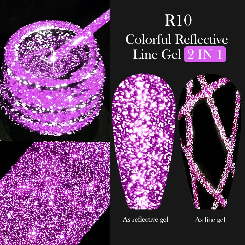 LILYCUTE 5ML Metallic Painting Liner Gel Nail Polish Super Bright Gold Silver Mirror Drawing Gel Semi Permanent Line Frenc...